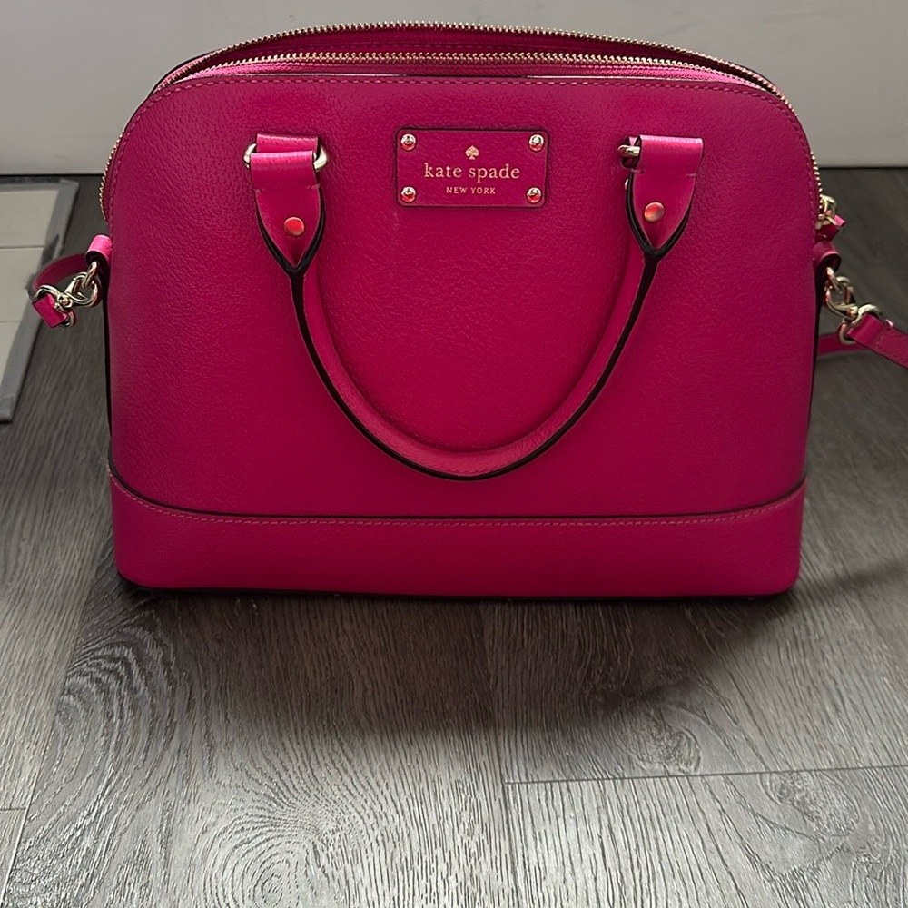 Kate Spade Fuchsia Handbag/Satchel with matching wallet